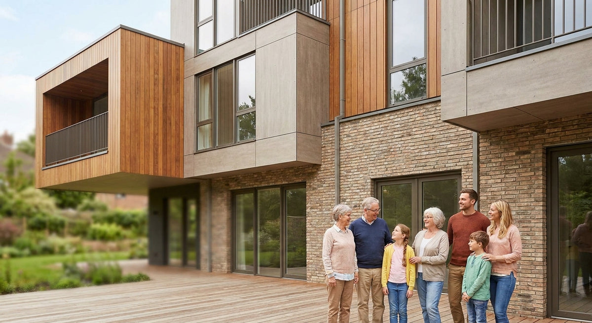 Fassadenverkleidung für Mehrgenerationenhäuser