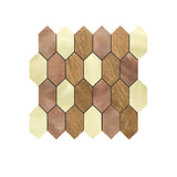 Selbstklebende Mosaikfliesen Metall | Picket Champagner | 30×30 cm | Küche, Bad & WC