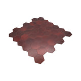 Selbstklebende Mosaikfliesen Metall | Hexagon Bordeaux | 28,8×29,2 cm | Küche, Bad & WC