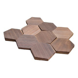 Holz Wandverkleidung Walnuss Tropical Mosaik-Look 3D | 26×30 cm