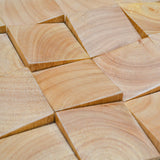 Holz Wandverkleidung Rubberwood Mosaik-Look 3D | 30×30 cm