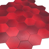 Selbstklebende Mosaikfliesen Metall | Hexagon Rot | 28,8×29,2 cm | Küche, Bad & WC