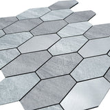 Selbstklebende Mosaikfliesen Metall | Picket Silber | 30×30 cm | Küche, Bad & WC