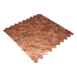 Selbstklebende Mosaikfliesen Metall | Mini Hexagon 3D Kupfer | 29,8×30,7 cm | Küche, Bad & WC