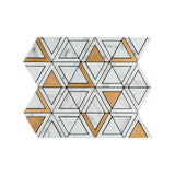 Selbstklebende Mosaikfliesen Metall | Dreieck Gold | 28,7×33,1 cm | Küche, Bad & WC