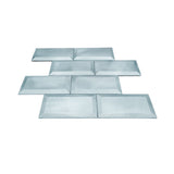 Selbstklebende Mosaikpaneele | Metro 3D Blau | 30,5×30,5 cm | Metall