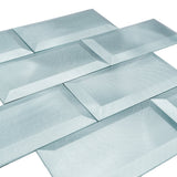 Selbstklebende Mosaikpaneele | Metro 3D Blau | 30,5×30,5 cm | Metall