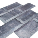 Selbstklebende Mosaikfliesen Metall | Metro 3D Grau | 30,5×30,5 cm | Küche, Bad & WC