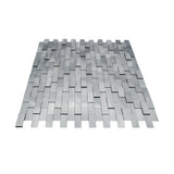 Selbstklebende Mosaikfliesen Metall | Riemchen 3D Silber | 30×29,8 cm | Küche, Bad & WC