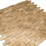 Selbstklebende Mosaikpaneele | Riemchen 3D Gold | 30×29,8 cm | Metall