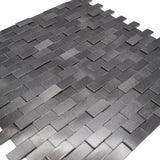 Selbstklebende Mosaikfliesen Metall | Riemchen 3D Anthrazit | 30×29,8 cm | Küche, Bad & WC
