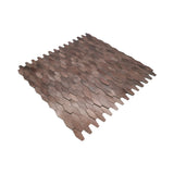 Selbstklebende Mosaikpaneele | Picket 3D Dunkelkupfer | 31×30 cm | Metall