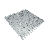 Selbstklebende Mosaikfliesen Metall | Picket 3D Silber | 31×30 cm | Küche, Bad & WC