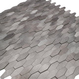 Selbstklebende Mosaikpaneele | Picket 3D Grau | 31×30 cm | Metall