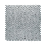 Selbstklebende Mosaikfliesen Metall | Fischschuppe 3D Silber | 28,8×29,8 cm | Küche, Bad & WC