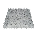 Selbstklebende Mosaikpaneele | Fischschuppe 3D Silber | 28,8×29,8 cm | Metall