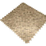 Selbstklebende Mosaikfliesen Metall | Fischschuppe 3D Gold | 28,8×29,8 cm | Küche, Bad & WC