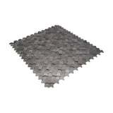 Selbstklebende Mosaikfliesen Metall | Fischschuppe 3D Anthrazit | 28,8×29,8 cm | Küche, Bad & WC
