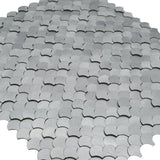 Selbstklebende Mosaikpaneele | Fischschuppe 3D Silber | 28,8×29,8 cm | Metall