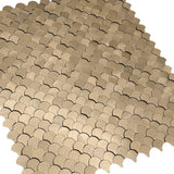 Selbstklebende Mosaikpaneele | Fischschuppe 3D Gold | 28,8×29,8 cm | Metall