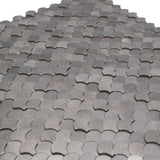 Selbstklebende Mosaikpaneele | Fischschuppe 3D Anthrazit | 28,8×29,8 cm | Metall