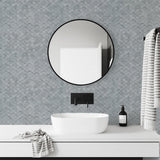 Selbstklebende Mosaikpaneele | Fischschuppe 3D Silber | 28,8×29,8 cm | Metall