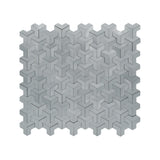 Selbstklebende Mosaikfliesen Metall | Trifold 3D Silber | 30,3×28 cm | Küche, Bad & WC