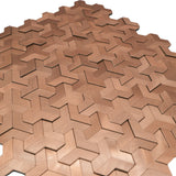 Selbstklebende Mosaikfliesen Metall | Trifold 3D Kupfer | 30,3×28 cm | Küche, Bad & WC