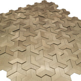 Selbstklebende Mosaikfliesen Metall | Trifold 3D Gold | 30,3×28 cm | Küche, Bad & WC