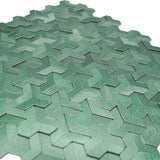 Selbstklebende Mosaikfliesen Metall | Trifold 3D Dunkelgrün | 30,3×28 cm | Küche, Bad & WC