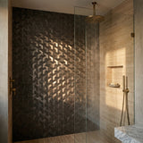 Selbstklebende Mosaikfliesen Metall | Trifold 3D Anthrazit | 30,3×28 cm | Küche, Bad & WC