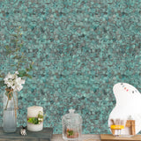 Selbstklebende Mosaikfliesen Metall | Pentagon 3D Patina Kupfer | 28,2×28,2 cm | Küche, Bad & WC