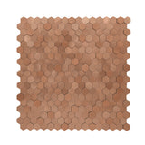 Selbstklebende Mosaikpaneele | Mini Hexagon 3D Kupfer | 29,8×30,7 cm | Metall