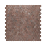 Selbstklebende Mosaikfliesen Metall | Mini Hexagon 3D Dunkelkupfer | 29,8×30,7 cm | Küche, Bad & WC