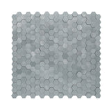Selbstklebende Mosaikfliesen Metall | Mini Hexagon 3D Grau | 29,8×30,7 cm | Küche, Bad & WC