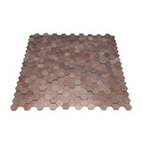 Selbstklebende Mosaikfliesen Metall | Mini Hexagon 3D Dunkelkupfer | 29,8×30,7 cm | Küche, Bad & WC