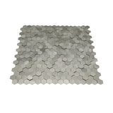 Selbstklebende Mosaikpaneele | Mini Hexagon 3D Silber | 29,8×30,7 cm | Metall
