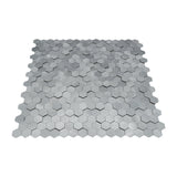 Selbstklebende Mosaikfliesen Metall | Mini Hexagon 3D Grau | 29,8×30,7 cm | Küche, Bad & WC
