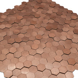 Selbstklebende Mosaikpaneele | Mini Hexagon 3D Kupfer | 29,8×30,7 cm | Metall