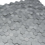 Selbstklebende Mosaikpaneele | Mini Hexagon 3D Grau | 29,8×30,7 cm | Metall