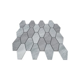Selbstklebende Mosaikfliesen Metall | Picket Silber | 30×30 cm | Küche, Bad & WC