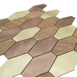 Selbstklebende Mosaikfliesen Metall | Picket Braun | 30×30 cm | Küche, Bad & WC