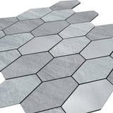 Selbstklebende Mosaikfliesen Metall | Picket Silber | 30×30 cm | Küche, Bad & WC
