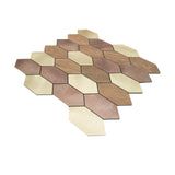 Selbstklebende Mosaikfliesen Metall | Picket Champagner | 30×30 cm | Küche, Bad & WC