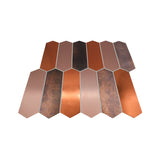 Selbstklebende Mosaikpaneele | Picket Braun | 28,2×27,3 cm | Metall