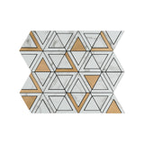 Selbstklebende Mosaikfliesen Metall | Dreieck Gold | 28,7×33,1 cm | Küche, Bad & WC
