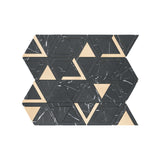 Selbstklebende Mosaikpaneele | Dreieck Schwarz | 28,7×33,1 cm | Metall