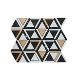 Selbstklebende Mosaikfliesen Metall | Dreieck Schwarz | 28,7×33,1 cm | Küche, Bad & WC