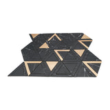 Selbstklebende Mosaikfliesen Metall | Dreieck Schwarz | 28,7×33,1 cm | Küche, Bad & WC