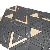 Selbstklebende Mosaikfliesen Metall | Dreieck Schwarz | 28,7×33,1 cm | Küche, Bad & WC